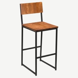 Indy Metal Bar Stool with Wood Back