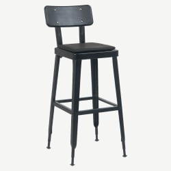 Laurie Bistro-Style Metal Bar Stool in Black Finish