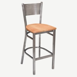 Clear Coat Checker Back Metal Bar Stool