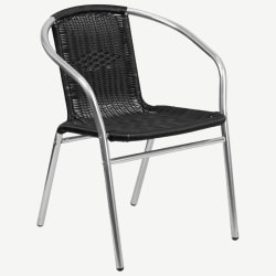 Economy Aluminum & Black Rattan Patio Chair