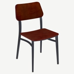 Luca Metal Chair with Wood Back