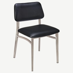 Luca Metal Chair with Padded Back in Clear Coat Finish