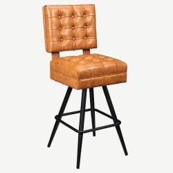 Trionfo Tufted Premium Bucket Bar Stool with Square Frame