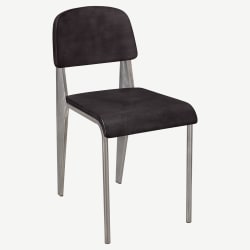 Nico Metal Chair with Wood Back in Clear Coat Finish