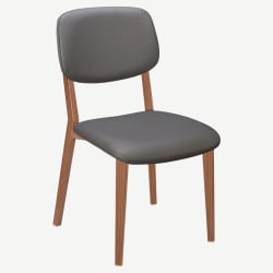 Enzo Wood Grain Metal Chair with Padded Back