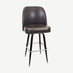 Swivel Bar Stool with Black Coated Frame And Extra Large Seat