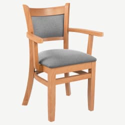 Premium Padded Back Wood Chair with Arms