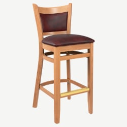 Premium Padded Back Wood Bar Stool