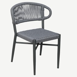 Marina Aluminum Outdoor Chair in Glacier Gray Rope