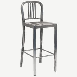 Indoor Metal Bar Stool in Clear Finish