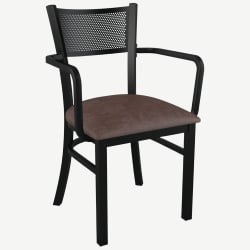 Metal Checker Back Chair With Arms
