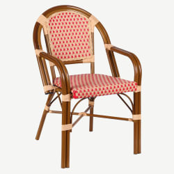 Aluminum Bamboo Cane Arm Chair