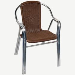 Walnut Rattan Aluminum Patio Chair