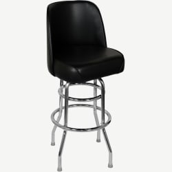 Chrome Swivel Back Bar Stool with a Single/Double Ring