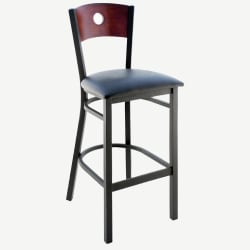Interchangeable Back Metal Bar Stool with a Circled Back