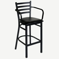 Ladder Back Metal Barstool With Arms