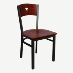 Interchangeable Back Metal Chair with a Star in the Back