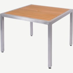 Natural Faux-Teak Aluminum Patio Table