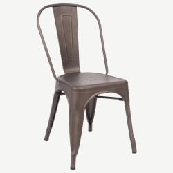 Bistro Style Metal Chair in Dark Grey Finish