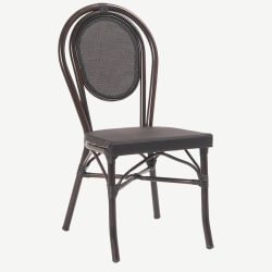 Economy Black Aluminum Patio Chair with Black Rattan
