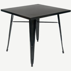 Black Metal Table in Black Finish - Table Height