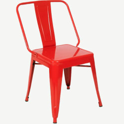 Extra Wide Bistro Style Metal Chair in Red Finish