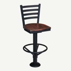 Ladder Back Bolt Down Metal Swivel Bar Stool