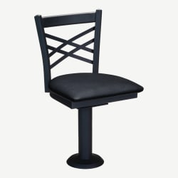 X Back Bolt Down Swivel Metal Chair