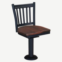 Vertical Slat Bolt Down Swivel Metal Chair