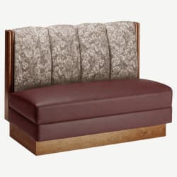 Wood Booth with Upholstered 4 Channel Back