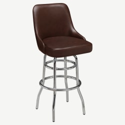 Premium Mauro Bucket Swivel Bar Stool with Chrome Frame