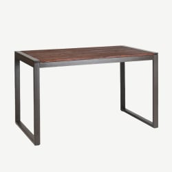 Industrial Series Table with Metal Frame and Dark Walnut Wood Top