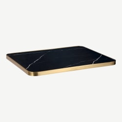 Sintered Stone Indoor / Outdoor Table Top with Stainless Steel Edge