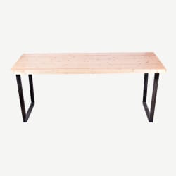 Industrial Series Communal Table with 2" Solid Wood Top