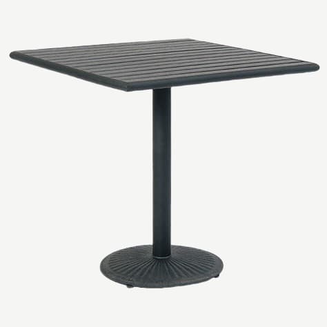 Black Finish Faux Teak Top with Table Base Interior