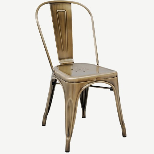 Bistro Style Metal Chair in Brass Finish Interior