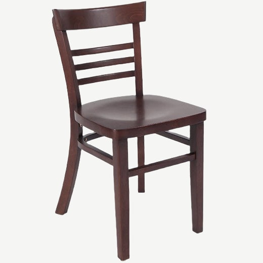 Wooden Ladder Back Chair with Extended Edges Interior