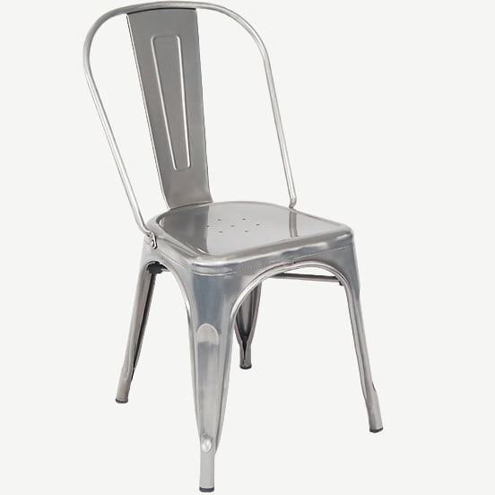 Bistro Style Metal Chair in Clear Finish Interior