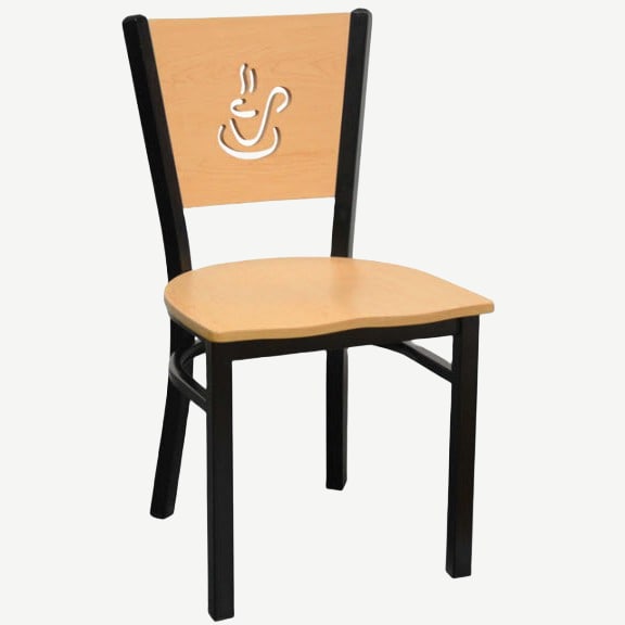 Interchangeable Coffee Back Metal Chair Interior