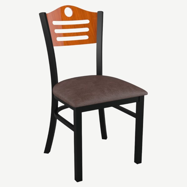 Interchangeable Back Metal Chair with Slats & Circle Interior