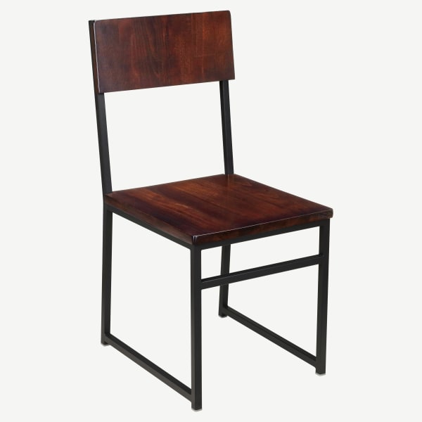 Indy Metal Chair with Wood Back Interior