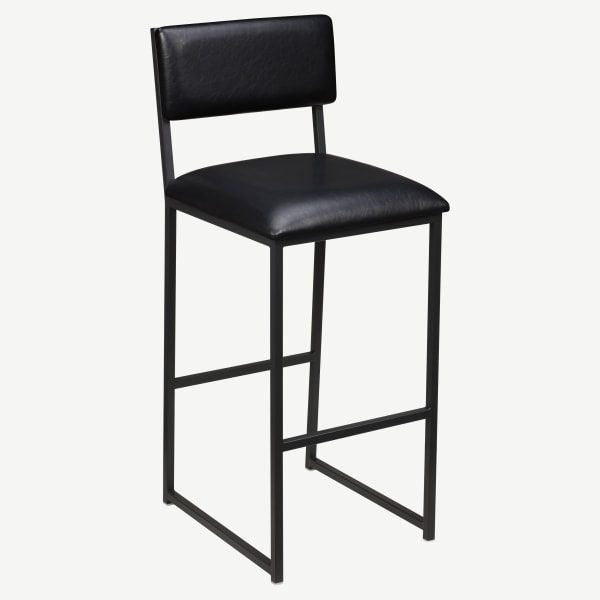 Indy Metal Bar Stool with Padded Back Interior