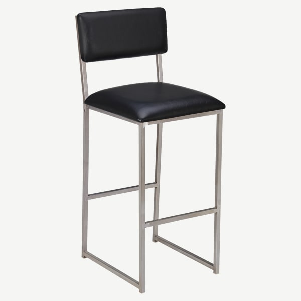 Indy Metal Bar Stool with Padded Back Interior