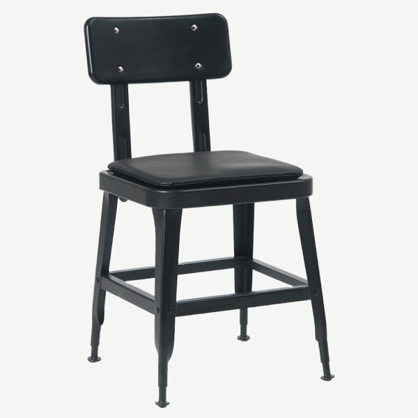 Laurie Bistro-Style Metal Chair in Black Finish Interior