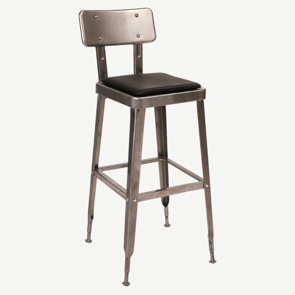 Laurie Bistro-Style Metal Bar Stool in Clear Finish Interior