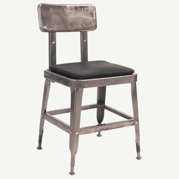 Laurie Bistro-Style Metal Chair in Clear Finish Interior
