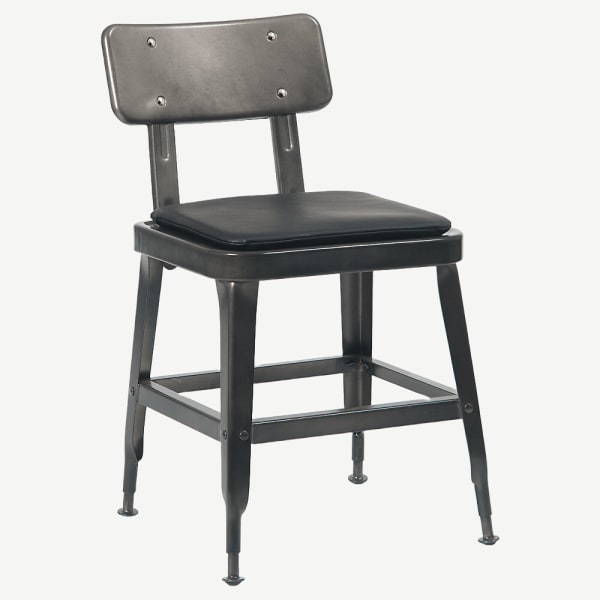 Laurie Bistro-Style Metal Chair in Dark Grey Finish Interior