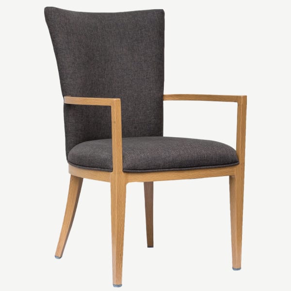 Sereno Wood Grain Upholstered Aluminum Chair Interior