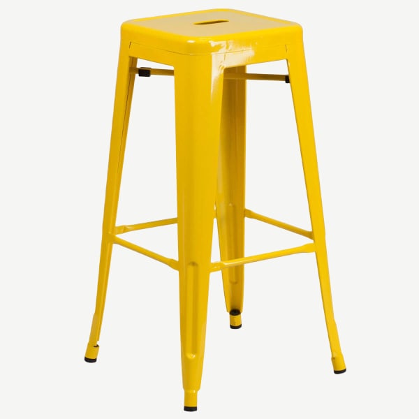 Yellow Backless Bistro Style Bar Stool Interior
