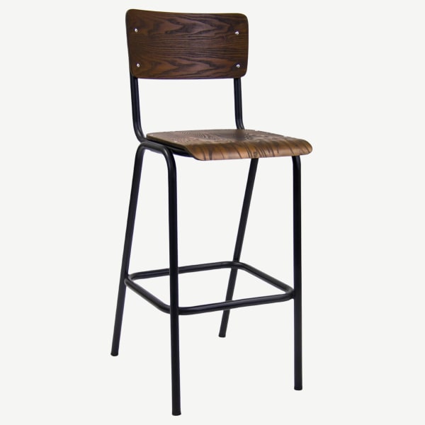French Industrial Metal Bar Stool Interior